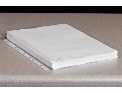 Funda multitaladro Leitz con fuelle DIN A4, 170 mc, cristal, pack 10 unidades