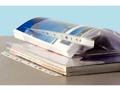 Funda multitaladro Leitz con fuelle DIN A4, 170 mc, cristal, pack 10 unidades