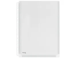 Funda multitaladro Leitz con fuelle DIN A4, 170 mc, cristal, pack 10 unidades