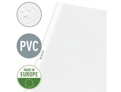 Funda multitaladro Leitz con fuelle DIN A4, 170 mc, cristal, pack 10 unidades