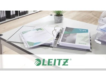 Funda multitaladro Leitz con fuelle DIN A4, 170 mc, cristal, pack 10 unidades