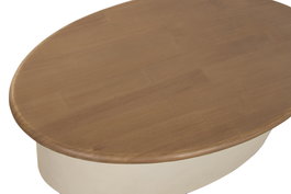 DKD Home Decor Mesa Centro Crema Marron 60 x 35 x 100 cm