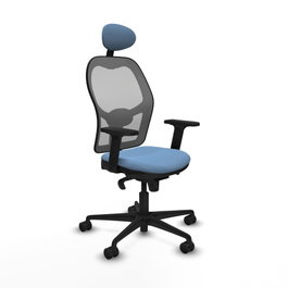 PIQUERAS Y CRESPO Silla de oficina Jorquera con mecanismo Sincro, Azul cielo y Gris