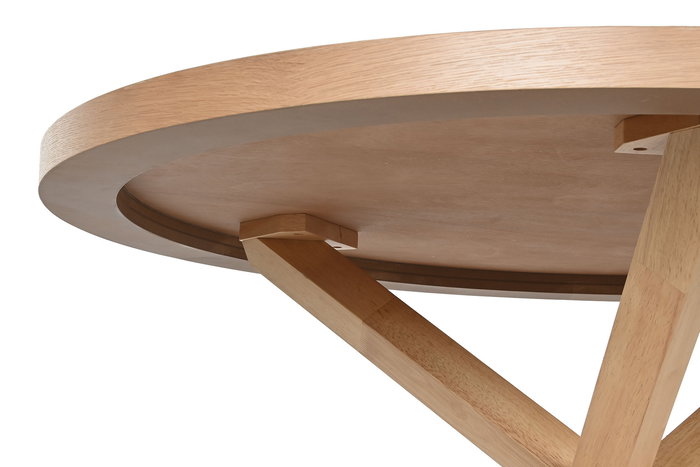 DKD Home Decor Mesa Scandi Natural Madera Caucho 137 x 137 x 75 cm