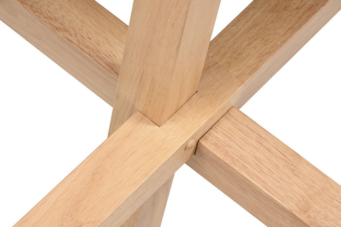 DKD Home Decor Mesa Scandi Natural Madera Caucho 137 x 137 x 75 cm