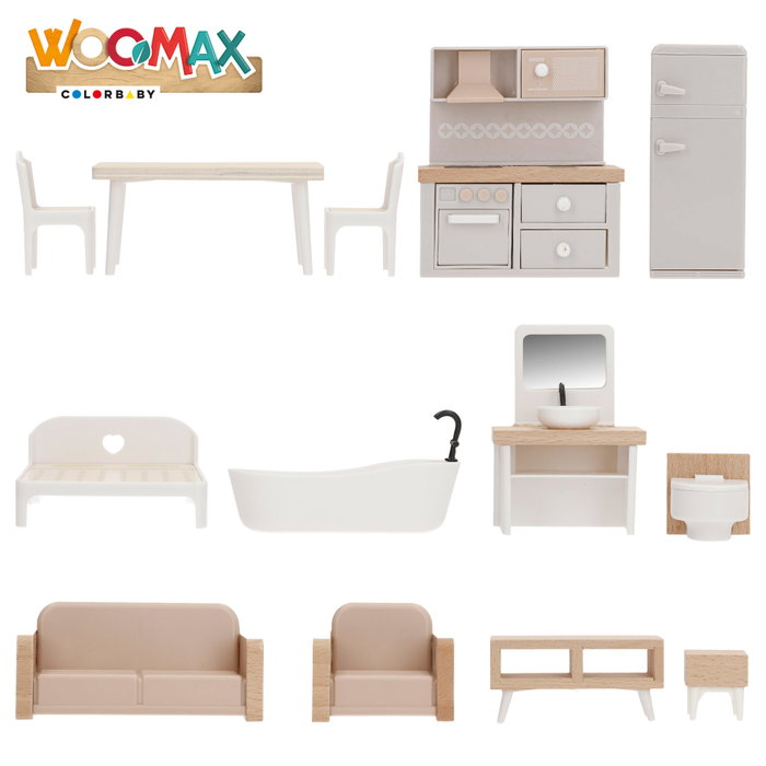 WOOMAX Casa de Muñecas de Madera