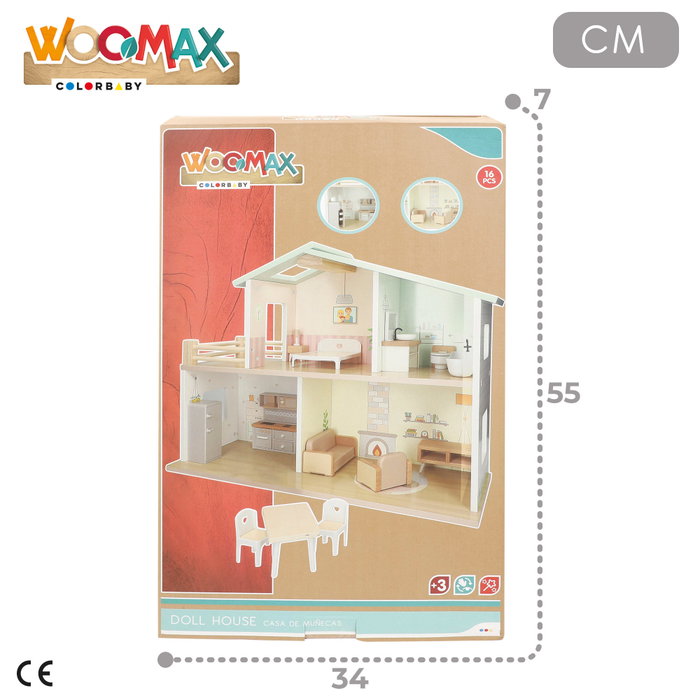 WOOMAX Casa de Muñecas de Madera