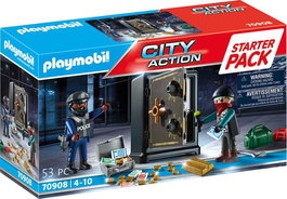 PLAYMOBIL Starter Pack Caja Fuerte 70908 Estación de Policía para Niños +4 Años