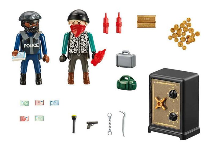 PLAYMOBIL Starter Pack Caja Fuerte 70908 Estación de Policía para Niños +4 Años