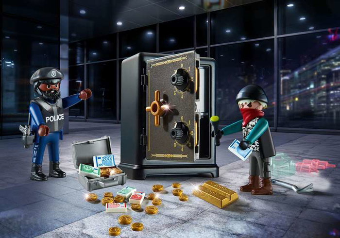PLAYMOBIL Starter Pack Caja Fuerte 70908 Estación de Policía para Niños +4 Años