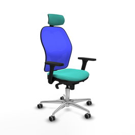 PIQUERAS Y CRESPO Silla de oficina Jorquera con mecanismo Sincro, Turquesa y Azul