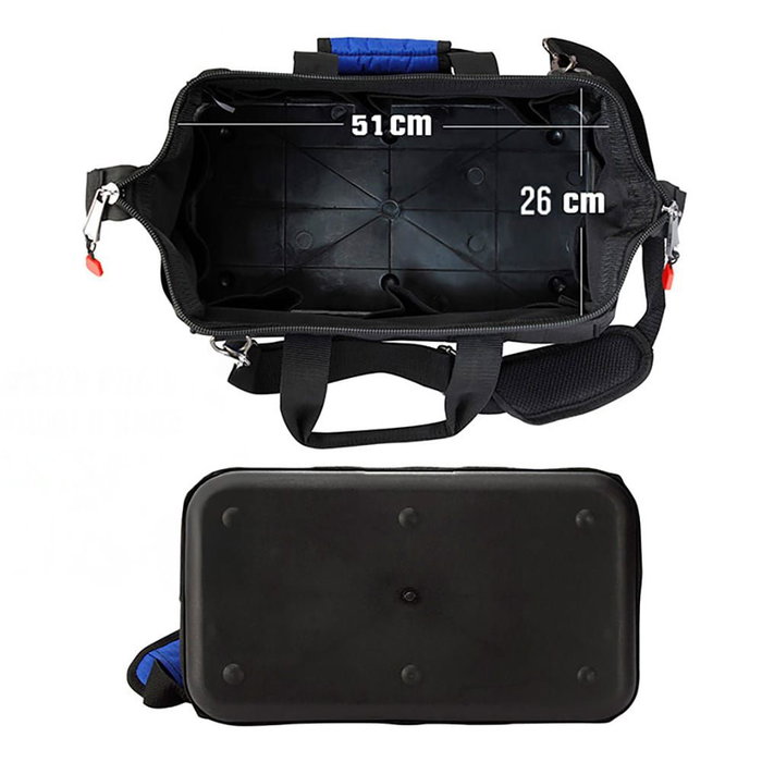 Workpro Bolsa de Herramientas 51 x 26 x 29 cm con 21 Bolsillos y Base Impermeable