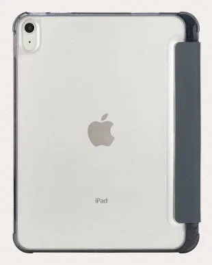Tucano Satin Folio Grafito Transparente para Apple iPad 10.9" 10th Gen 2022, Funda de Policarbonato y TPU Resistente a Golpes con Modo Espera
