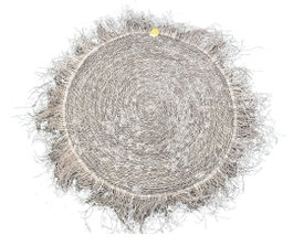 DKD Home Decor Alfombra de Fibra de Yute con Flecos Natural