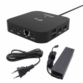 I-tec USB-C Dual HDMI Docking Station con Power Delivery 100 W y Cargador Universal