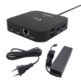 I-tec Hub USB-C Dual HDMI con 2x HDMI, 1x Gigabit LAN, 2x USB-A 3.2, 2x USB 2.0, 1x USB-C Gen2, 1x USB-C Gen1, Audio y Carga PD 100W