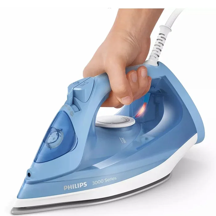 Philips DST3020/20 Plancha de Vapor con Suela de Cerámica, 2200W, Vapor Variable 160 g/min, Función Antical, Color Azul, Cable 1.9m - Serie 3000
