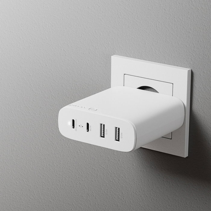 Alogic Rapid Power 100W Cargador GaN de 4 Puertos con Cable 2m Blanco Alogic Rapid Power 100W Cargador GaN de 4 Puertos con Cable 2m Blanco