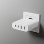 Alogic Rapid Power 100W Cargador GaN de 4 Puertos con Cable 2m Blanco