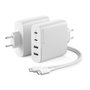 Alogic Rapid Power 100W Cargador GaN de 4 Puertos con Cable 2m Blanco