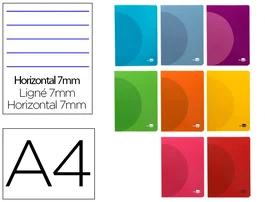 Liderpapel Libreta A4 Horizontal con Doble Margen y Tapa de Plástico