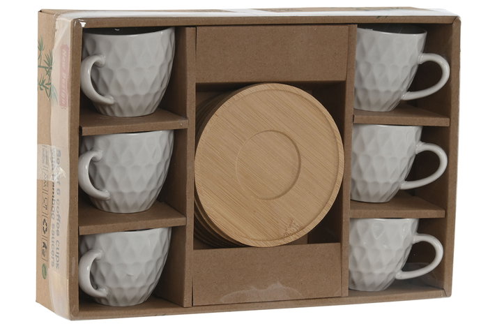 DKD Home Decor Café Blanco Set de 6 Piezas 8.5 x 6.4 x 5.5 cm DKD Home Decor Café Blanco Set de 6 Piezas 8.5 x 6.4 x 5.5 cm