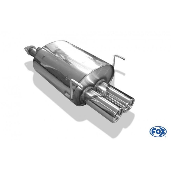 Honda CRX III Silencioso Trasero - 2x76 Tipo 13 FXHO011032-068, 1.6L 118kW/92kW, Tubo 55mm, Homologación ECE, Incluye Accesorios