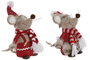 DKD Home Decor Figura Navidad Tradicional Ratón Poliester Rojo Beige 17 x 30 x 18 cm (4 Unidades)