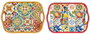 DKD Home Decor Bandeja Mediterraneo Melamina Azul Rojo con Limones 26 x 36 x 2.5 cm (6 Unidades)