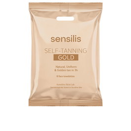 Sensilis Self Tanning Toallitas Autobronceadoras Faciales Tono Dorado #Gold - Pack de 6 unidades