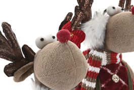 DKD Home Decor Figura Navidad Alpina Verde Rojo Poliester 22 x 11 x 30 cm (4 Unidades)