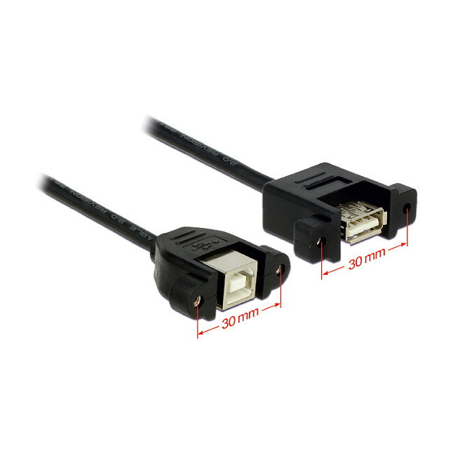 DeLOCK Cable USB 2.0 de 1 m con conectores Hembra Tipo-A y Hembra Tipo-B