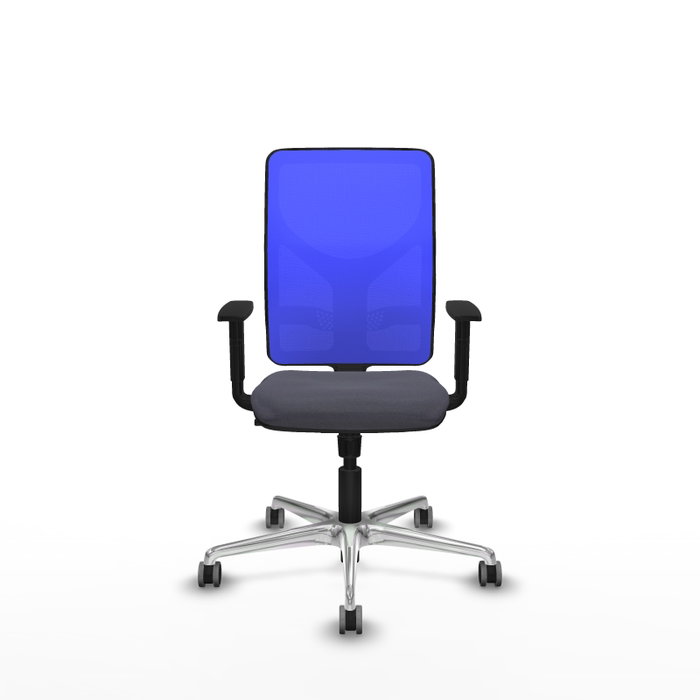 PIQUERAS Y CRESPO Silla de oficina Motilla con mecanismo Sincro, Gris oscuro y Azul