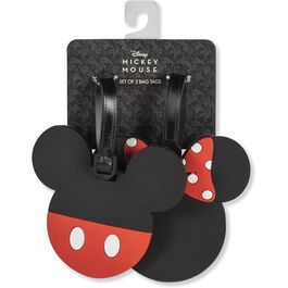 PEERS HARDY Set 2 Etiquetas de Equipaje Mickey & Minnie Disney Silicona Alta Calidad