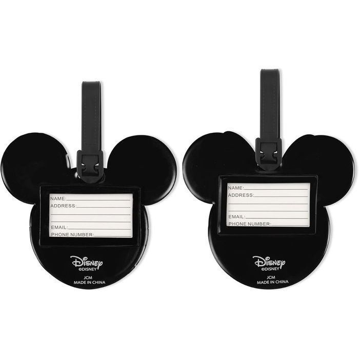 PEERS HARDY Set 2 Etiquetas de Equipaje Mickey & Minnie Disney Silicona Alta Calidad