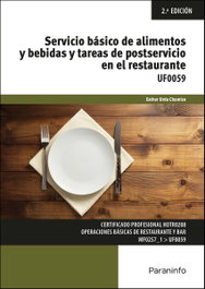 PARANINFO, Servicio básico de alimentos y bebidas y tareas de postservicio en el restaurante - URDA CHAMIZO, ESTHER