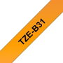 Brother TZeB31 Cinta laminada de 12 mm, Negro sobre naranja fluorescente