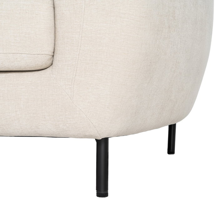 Sofá 3 Plazas Crema Tejido-Metal 229 X 92 X 88 cm