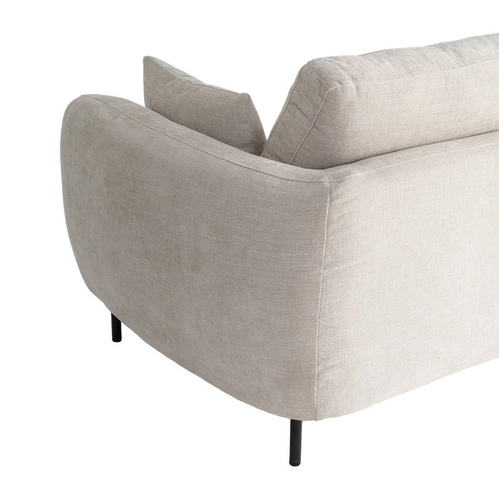 Sofá 3 Plazas Crema Tejido-Metal 229 X 92 X 88 cm