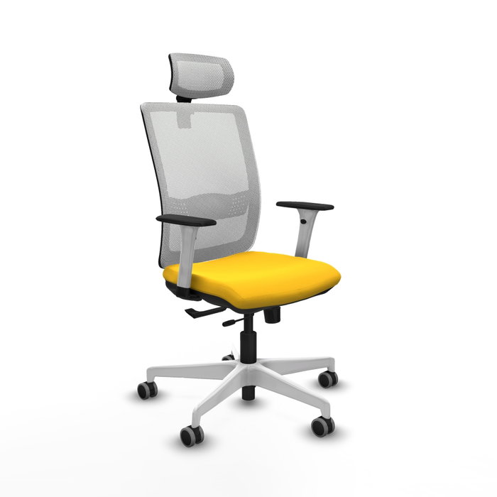 PIQUERAS Y CRESPO Silla de oficina Haches con mecanismo Sincro/Traslack Amarillo y Blanco PIQUERAS Y CRESPO Silla de oficina Haches con mecanismo Sincro/Traslack Amarillo y Blanco