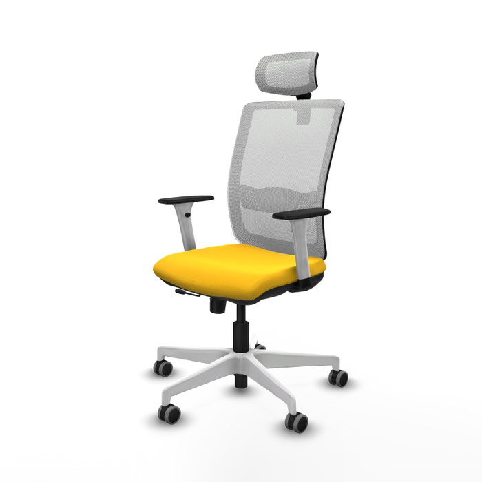 PIQUERAS Y CRESPO Silla de oficina Haches con mecanismo Sincro/Traslack Amarillo y Blanco PIQUERAS Y CRESPO Silla de oficina Haches con mecanismo Sincro/Traslack Amarillo y Blanco