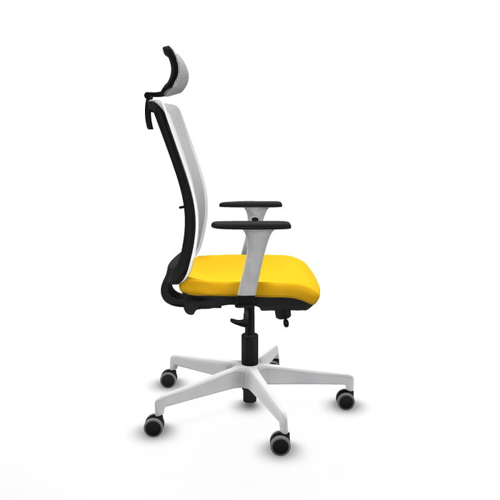 PIQUERAS Y CRESPO Silla de oficina Haches con mecanismo Sincro/Traslack Amarillo y Blanco PIQUERAS Y CRESPO Silla de oficina Haches con mecanismo Sincro/Traslack Amarillo y Blanco