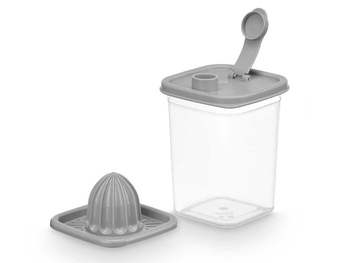 Leknes Exprimidor Tapa Dosificador Gris 1L con Dimensiones 10.5 x 15 x 10.5 cm (Set de 24)