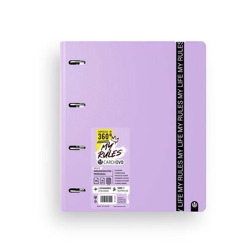 Carchivo Carpeblock 360 My Rules Malva con Recambio 100 Hojas A4