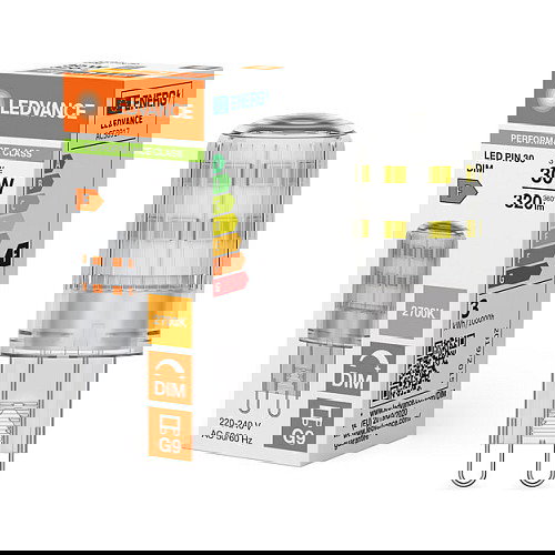 OSRAM Bombilla LED G9 Dimmable 3W (Equivalente 30W) 320 Lm Luz Cálida 2700K Clara - 4099854248788