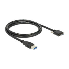 DeLOCK Cable USB 3.0 A a B con Microconectores ST-ST y Tornillos de Montaje, 1 Metro