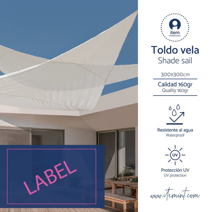DKD Home Decor Toldo Vela Rectangular de Poliéster Impermeable Beige 400x300 cm para Jardín y Terraza