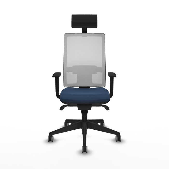 PIQUERAS Y CRESPO Silla de oficina Horna con mecanismo Sincro, Azul marino y Blanco