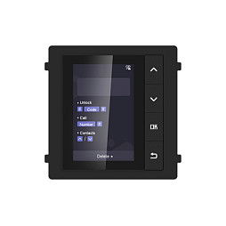 Hikvision DS-KD-DIS Módulo de Visualización, Negro, Montaje Flush/Surface, Pantalla TFT 320x480 Pixeles, Certificación IP65