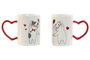 DKD Home Decor Set de 2 Tazas Gatos Love en Porcelana